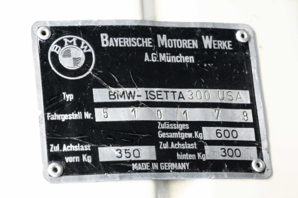 A charming 1957 BMW Isetta 300 microcar expected at 22000 pounds offers restored blue and white style 53mph top speed and classic appeal ahead of its RM Sotheby’s auction today.