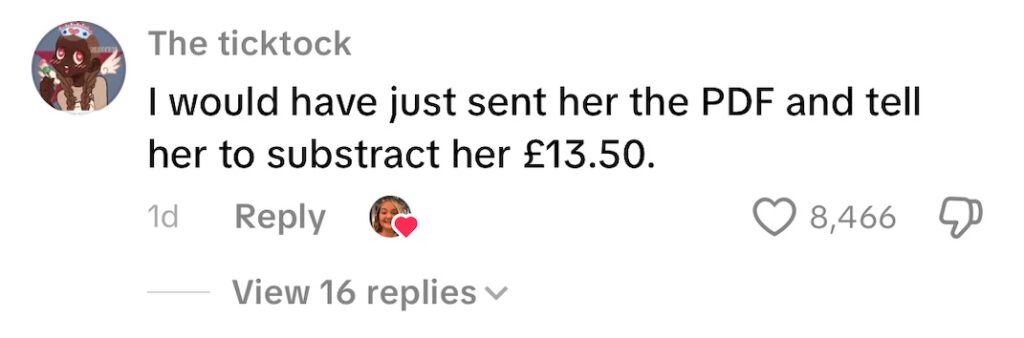 Social media comment on the post of A woman sent her friend a £324 invoice after covering 12 weeks of pizza nights, sparking a viral online debate as viewers sided with her over the cheeky £13.50 payment request.
