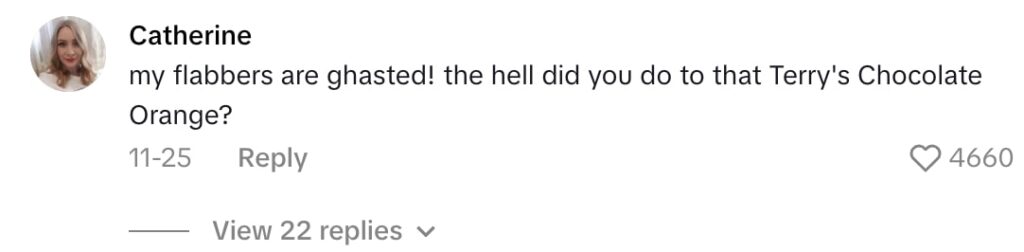 Social media comment on the post of American in the UK sparks outrage after eating a Terrys Chocolate Orange whole then issues a playful apology as Brits teach him the proper way to tap unwrap and enjoy the festive classic.