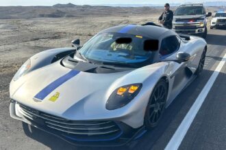 A £1.1m Aston Martin Valhalla prototype packing 1000 horsepower was pulled over in Utah for reckless driving giving officers a rare chance to stop the futuristic supercar mid test run.