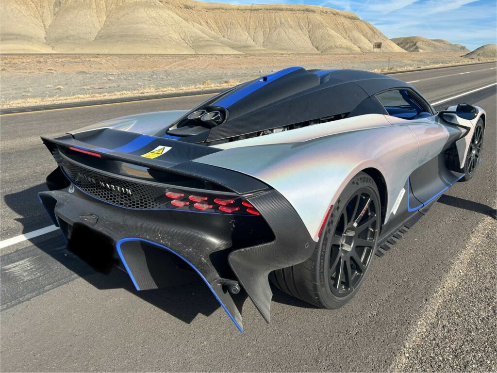 A £1.1m Aston Martin Valhalla prototype packing 1000 horsepower was pulled over in Utah for reckless driving giving officers a rare chance to stop the futuristic supercar mid test run.
