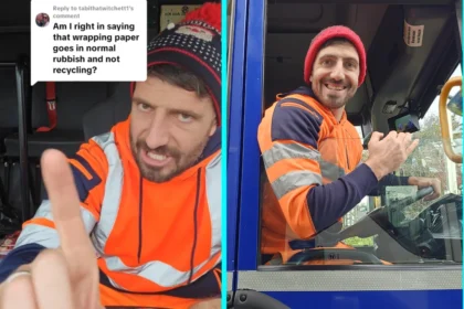 Bin man shares simple scrunching test to determine if Christmas wrapping paper is recyclable or general waste, revealing councils have different rules but plastic-coated paper should never go in recycling.