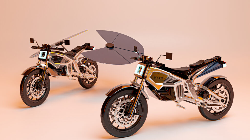 The Solaris is the world’s first self charging solar powered motorcycle with retractable solar wings, zero fuel costs and off grid freedom, redefining future sustainable travel.