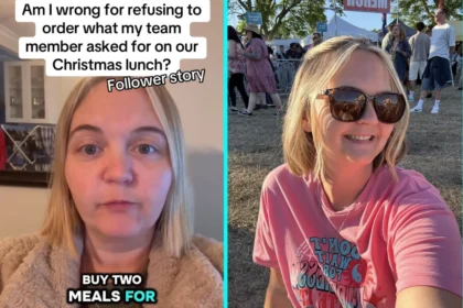 Boss sparks viral debate after refusing to pay for two Christmas lunches for one staff member as TikTok viewers clash over entitlement workplace etiquette and fairness.