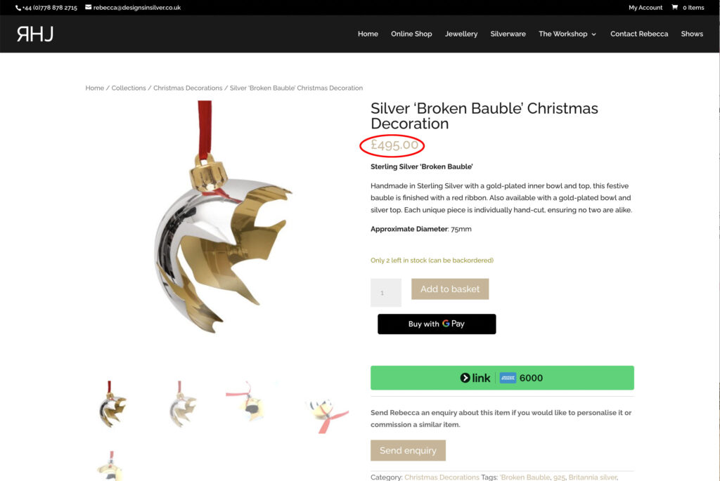 The £495 cracked Christmas bauble designed to look like a cat smashed it off the tree has stunned shoppers yet is nearly sold out as a luxury festive decoration online now.