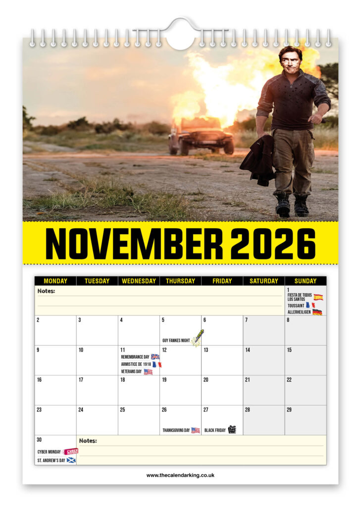 A quirky 2026 Bryn Diesel calendar hilariously blends Uncle Bryn with Vin Diesel iconic movie scenes-offering a fun novelty gift sure to spark laughs all year round.