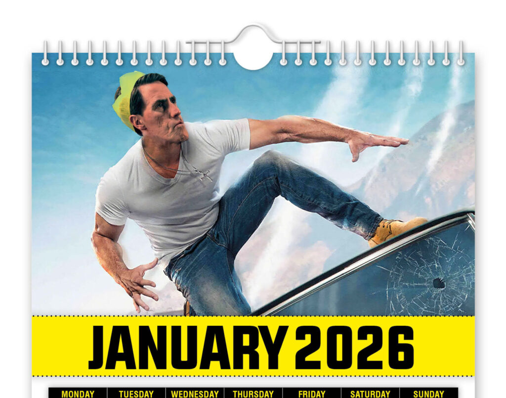 A quirky 2026 Bryn Diesel calendar hilariously blends Uncle Bryn with Vin Diesel iconic movie scenes-offering a fun novelty gift sure to spark laughs all year round.