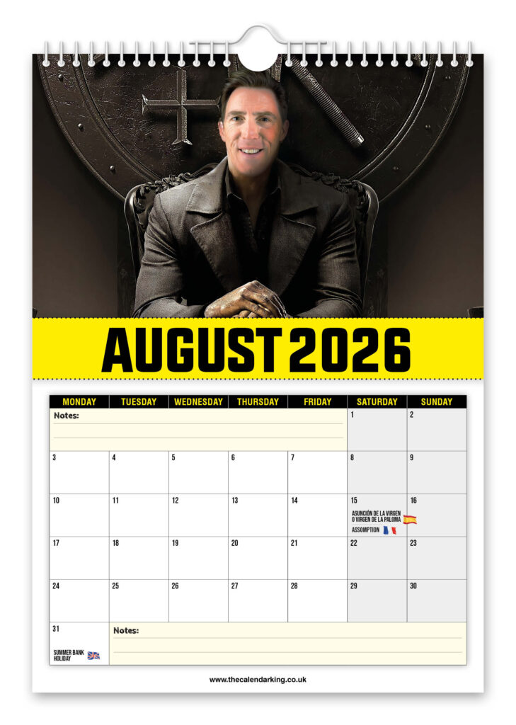 A quirky 2026 Bryn Diesel calendar hilariously blends Uncle Bryn with Vin Diesel iconic movie scenes-offering a fun novelty gift sure to spark laughs all year round.