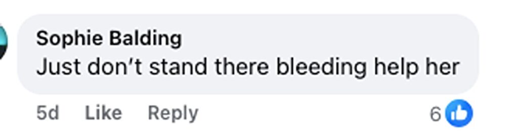 Social media comment on the post of Christmas shopper soaked by rising tide in Newquay after shortcut across seaweed covered rocks goes wrong leaving her wet but safe as amused locals react to the festive mishap.