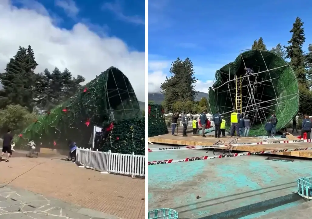 Outrage after a £36900 Christmas tree collapses in strong winds just days after installation as council faces questions over safety spending and negligence.