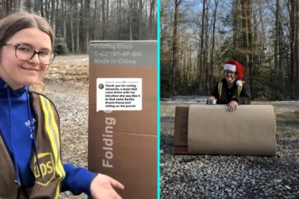 Delivery driver dubbed Christmas angel after disguising kids presents on doorsteps to save festive magic going viral for kindness as parents praise thoughtful gesture.