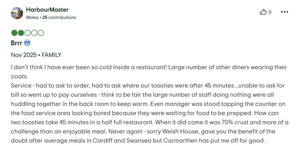 Ex Strictly star faces backlash as diners slam his Welsh restaurant over freezing temperatures long waits and dreary atmosphere despite MasterChef inspired menu.