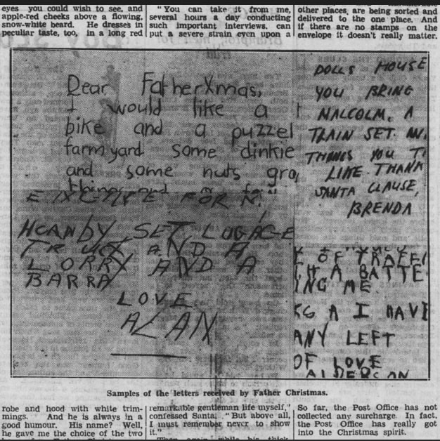 Earliest known UK letter to Santa from 1883 reveals six year old Janet’s sweet wish list as Ancestry shows how children’s Christmas hopes have changed but heartfelt messages stay the same.