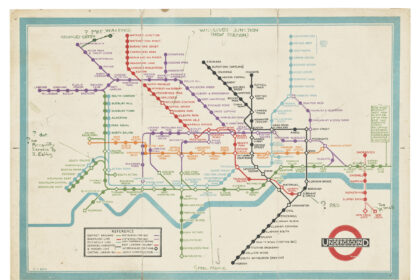 The first ever London Underground map designed by Harry Beck in 1932 sold for £88,900 at auction, showcasing the iconic diagram that still shapes the Tube today.