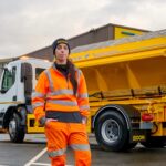 Freezing winter nights shine brighter as one of Britains only women gritter drivers keeps roads safe while juggling horses showjumping and on call shifts nationwide UK!.