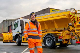 Freezing winter nights shine brighter as one of Britains only women gritter drivers keeps roads safe while juggling horses showjumping and on call shifts nationwide UK!.