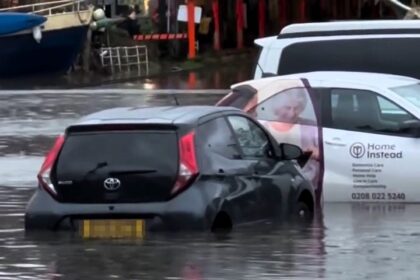 Drivers return to find their cars submerged by the tidal Thames after parking near riverside pubs in Twickenham and Richmond prompting warnings to avoid the embankment during high tide season.