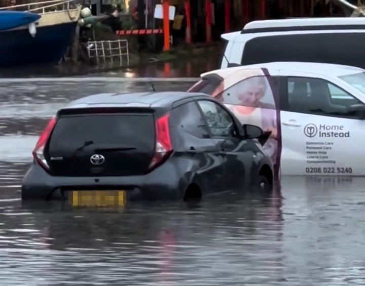 Drivers return to find their cars submerged by the tidal Thames after parking near riverside pubs in Twickenham and Richmond prompting warnings to avoid the embankment during high tide season.