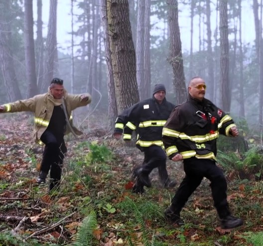 Pender Island firefighters go viral recreating Twilight’s iconic vampire baseball scene with dramatic poses props and slow motion moves earning millions of views and fan praise.