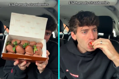 A food influencer splurges £52 on Godiva chocolate-covered strawberries at Harrods, tests the hype on TikTok, and decides if the luxury treat is really worth the pricexx.