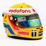 Lewis Hamilton’s rare McLaren Mercedes helmet heads to auction for £105,000, giving fans a unique chance to own iconic F1 history inspired by Ayrton Senna.