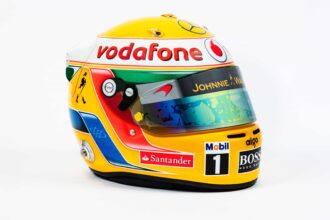 Lewis Hamilton’s rare McLaren Mercedes helmet heads to auction for £105,000, giving fans a unique chance to own iconic F1 history inspired by Ayrton Senna.