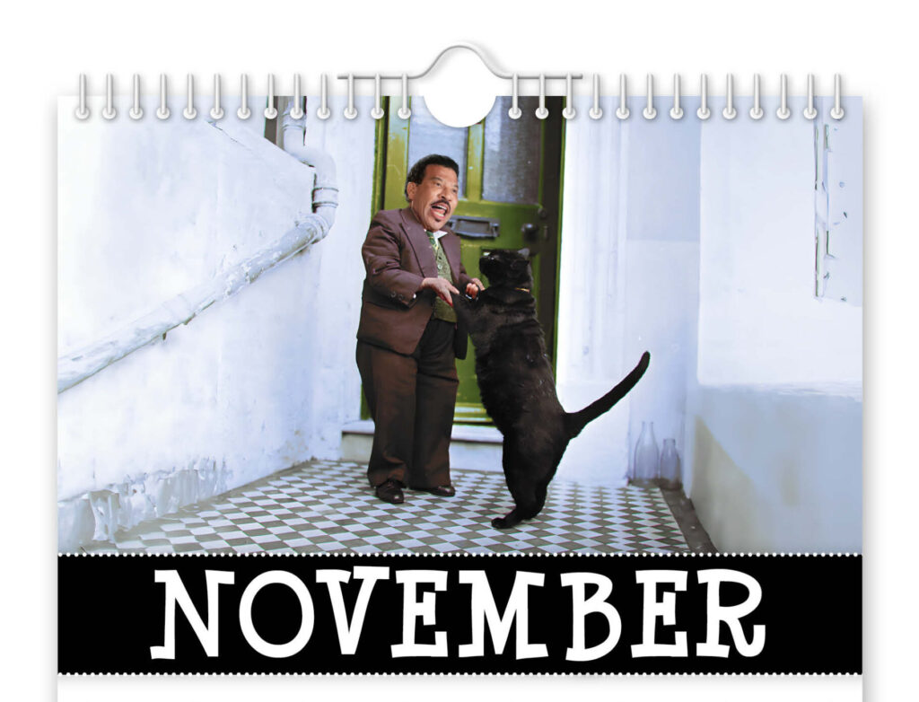 Pop icon Lionel Richie gets hilariously pint sized in a quirky 2026 novelty calendar featuring AI snaps from red carpets to tiny pianos perfect gift laughs worldwide fun.