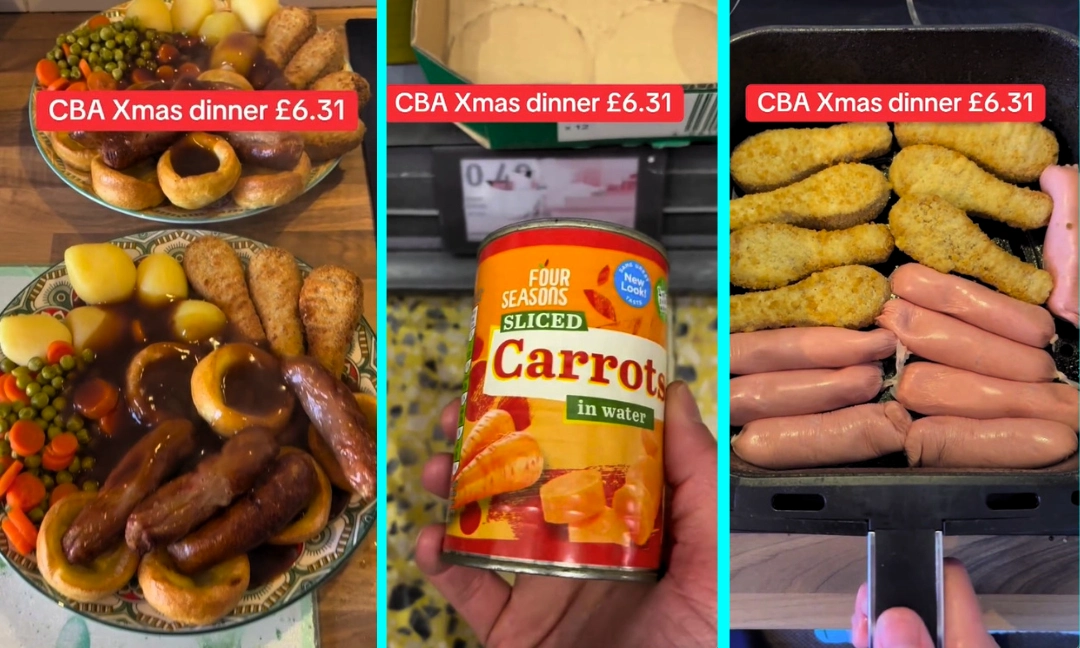Man goes viral after making a cant be arsed Christmas dinner for just £6 using Aldi tins and an air fryer claiming it tastes as good as a traditional festive feast.