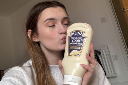 Mayo obsessed woman who uses 150 bottles a year shocks viewers by drowning her Christmas dinner in sauce insisting mayonnaise makes every meal better.