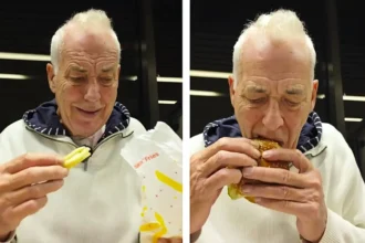Michael Barrymore leaves fans in stitches with a chaotic expletive filled review of McDonald’s new Grinch menu as he samples the items dances in the queue and delights viewers with his trademark humour.