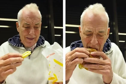 Michael Barrymore leaves fans in stitches with a chaotic expletive filled review of McDonald’s new Grinch menu as he samples the items dances in the queue and delights viewers with his trademark humour.