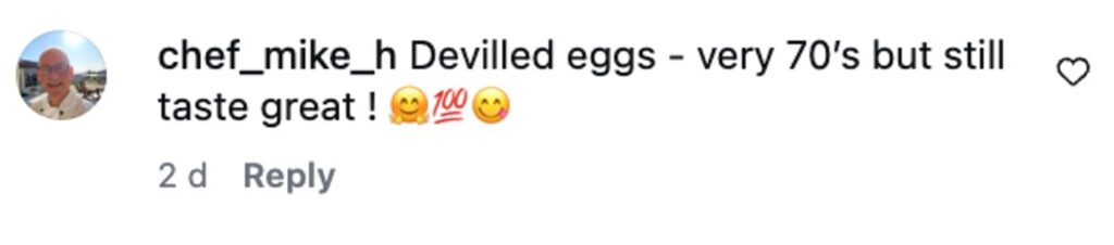 Social media comment on the post of Nigella Lawson urges Brits to revive retro 70s devilled eggs for Christmas praising them as unbeatable party food while fans share nostalgic reactions to the TV cook’s latest festive throwback.