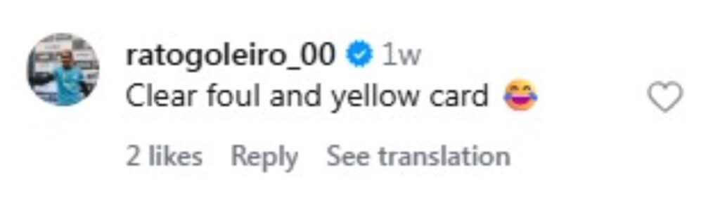 Social media comment on the post of Pitch invader slips while chasing Neymar and crashes into defender Zé Ivaldo sending him into the dugout as Santos fans react to the viral football chaos moment.