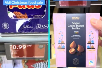 A British dad reveals Aldi as the best supermarket for post-Christmas bargains, with branded treats slashed to £1 as shoppers rush to snap up yellow sticker deals.