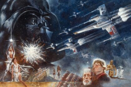 A rare original 1977 Star Wars poster from producer Gary Kurtz sells for £2.9m tripling estimates as the iconic Tom Jung artwork becomes one of the most valuable pieces in franchise history.