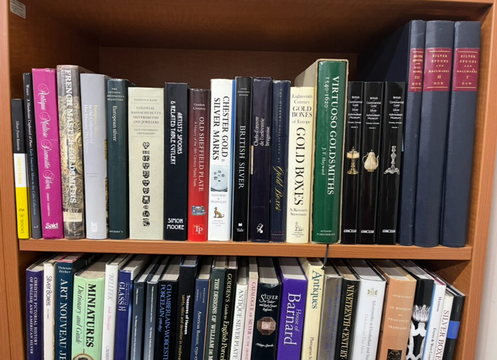 TV antiques expert Michael Baggott's extensive book collection covering 500 years of silver, antiques and craftsmanship is being auctioned after the Flog It! star died aged 51 following a stroke.