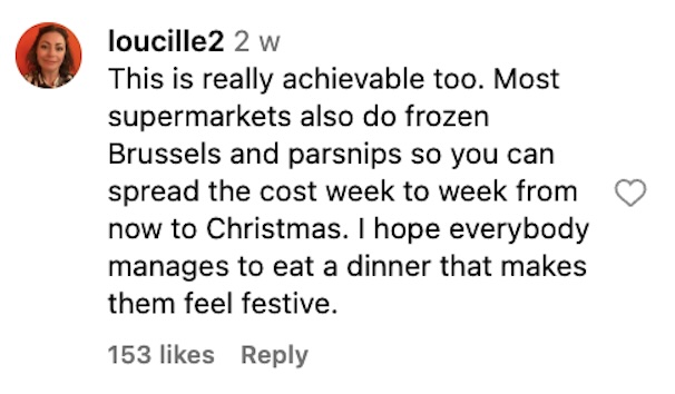 Social media comment on the post of Brit reveals how to make a full Christmas dinner for four for just £11 using savvy Asda buys chicken instead of turkey and air fryer cooking to cut costs without losing flavour.