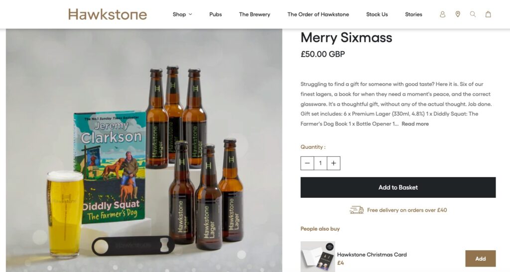 Jeremy Clarkson launches a £50 Merry Sixmas Christmas beer bundle that includes lager, gifts and a book, but shoppers save just 50p compared to buying items separately.