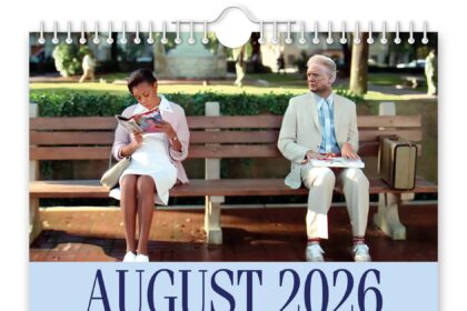 Funny Forrest Trump calendar turns Donald Trump into Forrest Gump with iconic movie scenes creating a quirky 2026 collectible that promises laughs for fans.