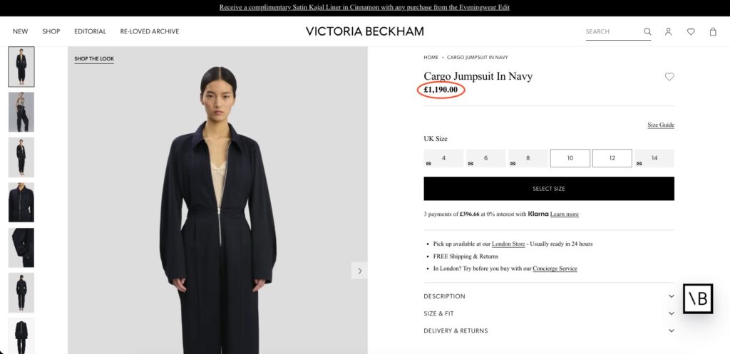 Victoria Beckham’s new £1,190 cargo jumpsuit sparks chatter for its mechanic style look as the designer reimagines workwear with wool blend fabric silver zips and utilitarian details.