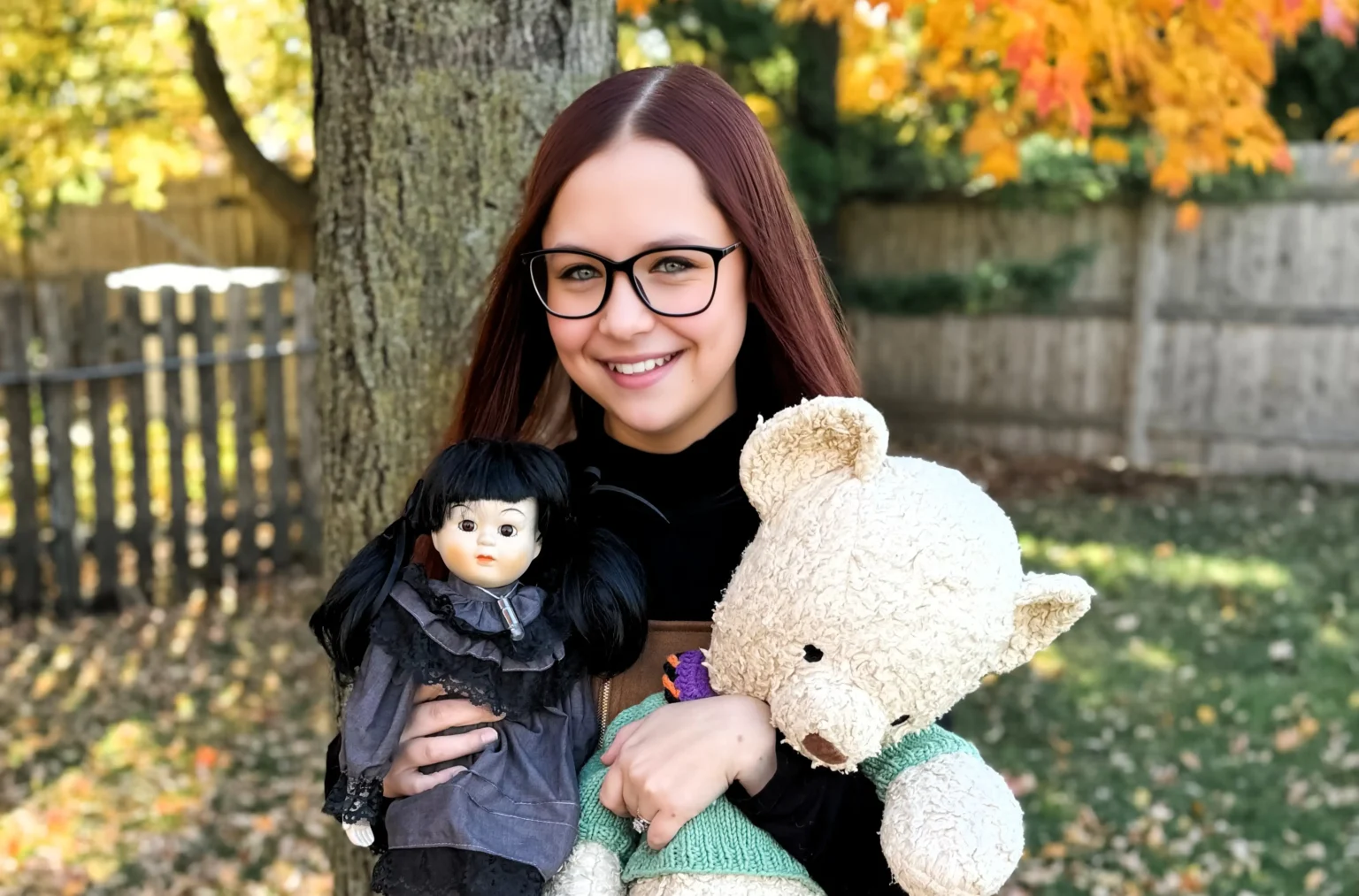 Woman living with 54 haunted dolls reveals spooky Christmas antics as mischievous spirits pull down stockings play music and cause festive paranormal chaos at home.