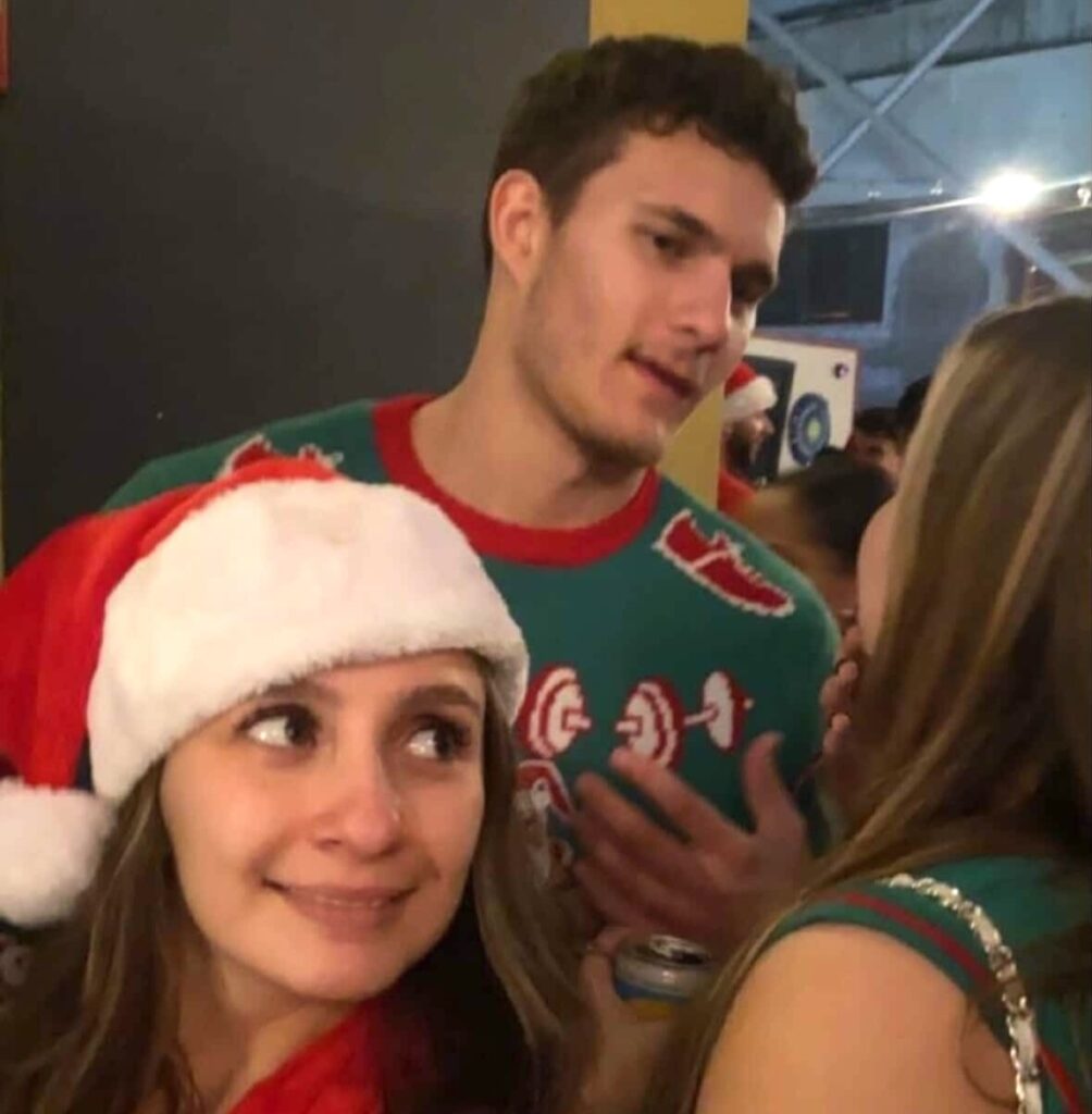 Couple who met during the boozy SantaCon pub crawl announce their engagement four years later, after a chance compliment over ugly Christmas jumpers sparked romance.