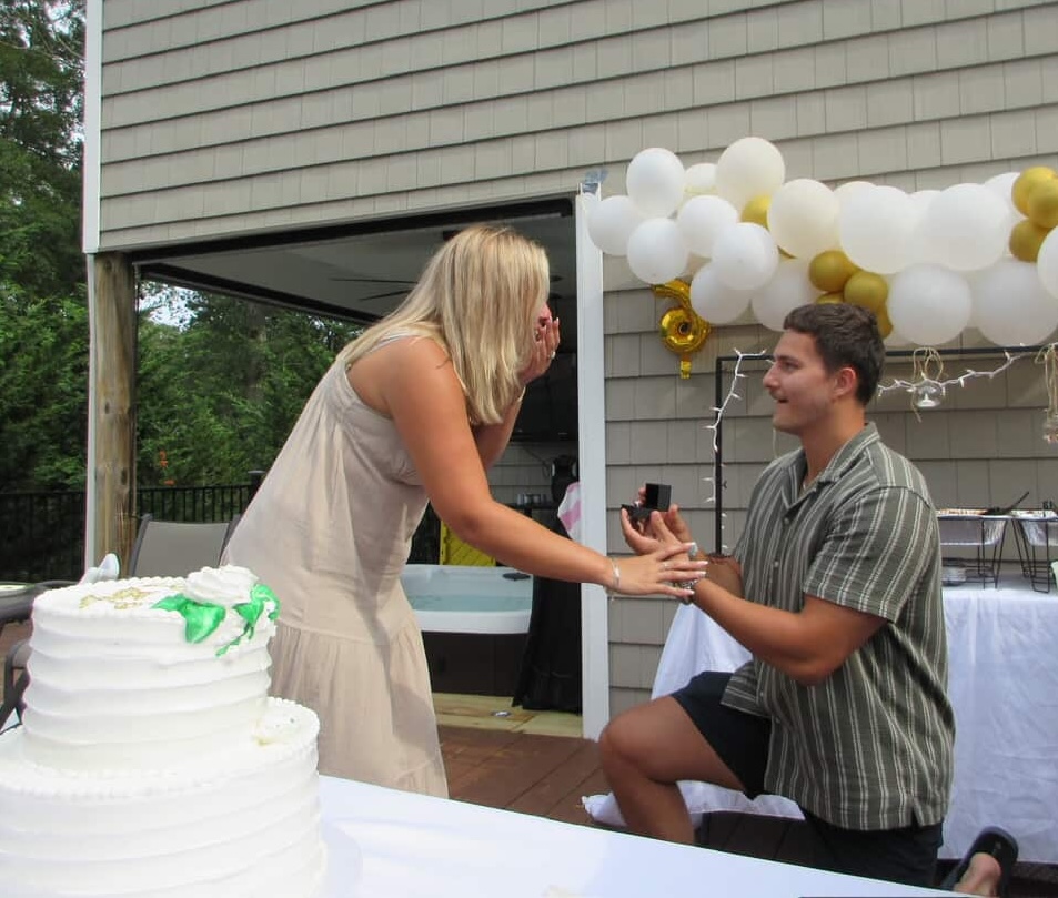 Couple who met during the boozy SantaCon pub crawl announce their engagement four years later, after a chance compliment over ugly Christmas jumpers sparked romance.