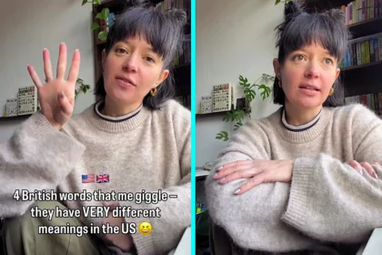 An American woman in Manchester revealed four words with different meanings in the UK, including braces, fanny, rubber and pants, causing embarrassing mishaps since moving from Texas.