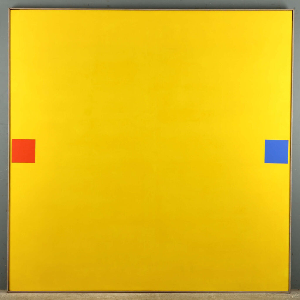 Brown block painting expected to fetch £6,000 at auction - part of 260-work collection by British abstract artist John Plumb hidden 18 years, worth £180,000.