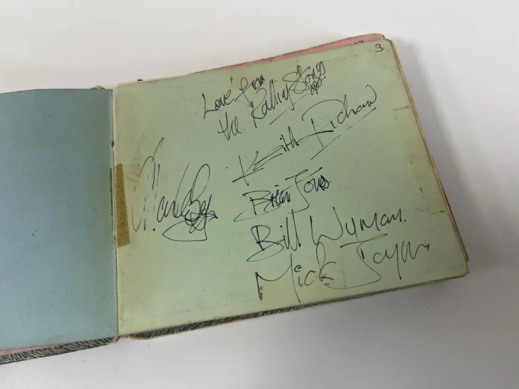 Lifelong fan Elizabeth Salt selling Beatles autographs from 1963 and George Harrison's broken guitar string. Collection could fetch thousands at auction.