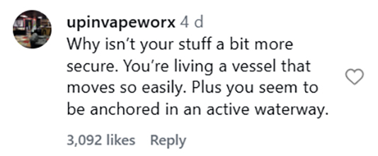 Social media comment on the post of DJ Freddie Graham knocked off feet as speeding fireboat wave rocks his Thames houseboat near Hammersmith Bridge. Items smashed but sees funny side.