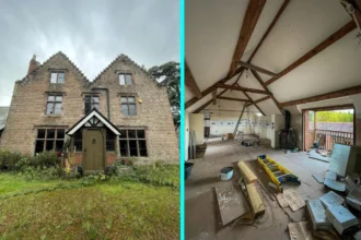 Urban explorer discovers £1.4m abandoned mansion in Gloucester with swimming pool, snooker table - renovation halted mid-project, now decaying deep in overgrown woodland.
