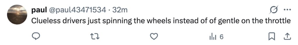 Snow chaos in Nottinghamshire as stranded drivers push cars up an icy hill, while vehicles skid, stall and even an ambulance struggles to climb the slippery slope.