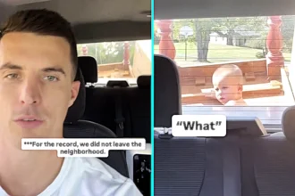 Dad is left horrified after spotting his three year old fast asleep on a table in the back of his moving pickup truck, only noticing just before hitting the highway